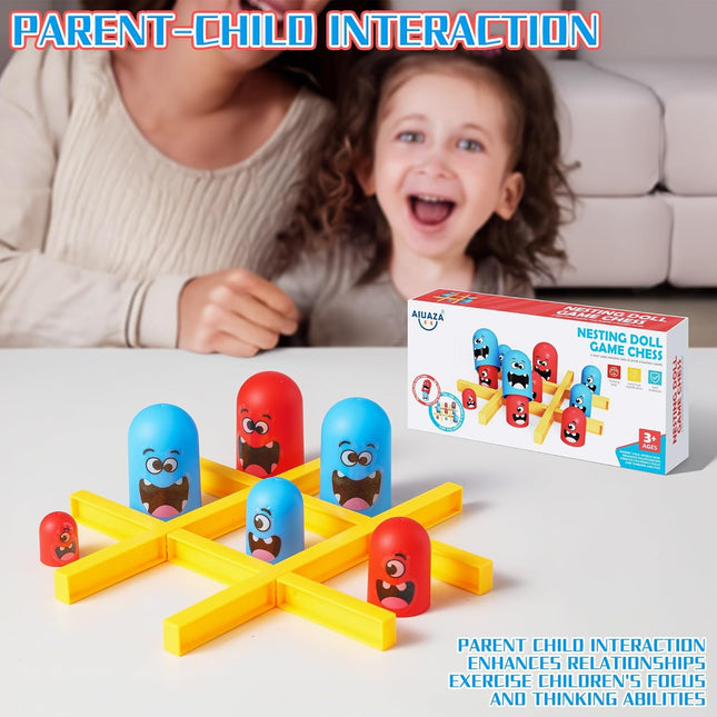 Tic Tac Toe Strategy Board Game for Kids Family 2 Player Tabletop Game