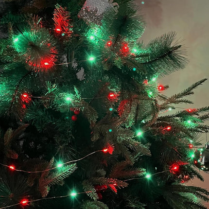 66FT 200 LED Christmas Fairy Lights Red & Green Plug-in Waterproof 8 Modes