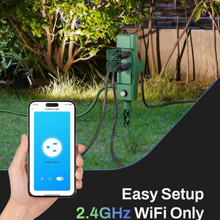 Waterproof WiFi Outdoor Outlet – 6 Outlets, Alexa & Google Compatible