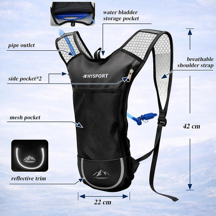 2 Pack Hydration Packs with 2L Water Bladders for Cycling & Trail Running