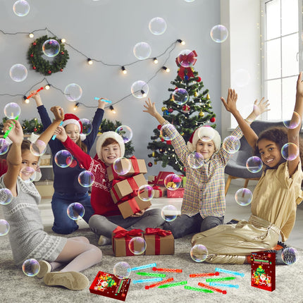20PCS Christmas Bubble Wands – Toddler Party Favors, Non-Candy Stocking Fillers