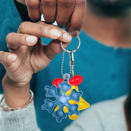 Christmas Mini Push Pop Bubble Fidget Toy – Keychain Pop Toy for Stress Relief