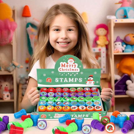 40-Piece Christmas Stamps for Kids – Fun Decorations & Goodie Bag Fillers