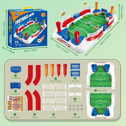 Mini Foosball Table Soccer Game for Kids & Adults with Dual Flipper Controls