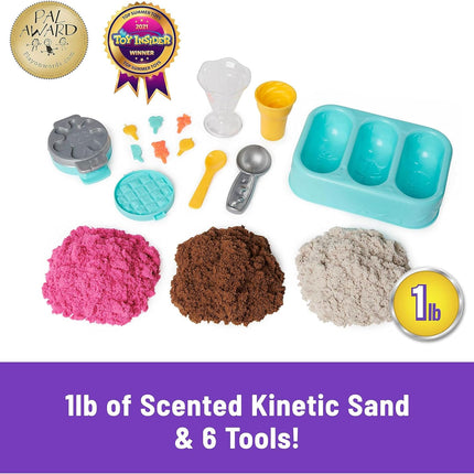 Scented Ice Cream Treats Playset 3 Colors Sand 6 Tools Sensory Kids Toy