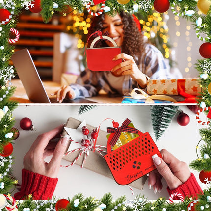 6 Pack Christmas Card Holders – Wooden Cash/Gift Card Hanging Decorations