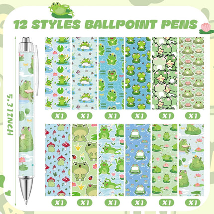 24 Pcs Frog Sticky Notes – Christmas Gifts, Memo Pads, Pens for Frog Lovers