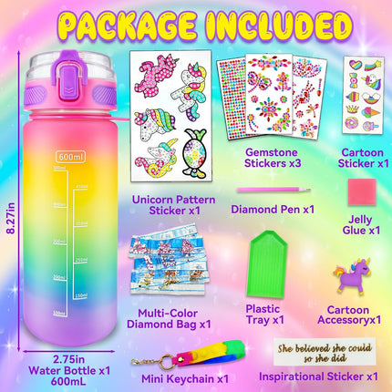 Decorate Your Own Water Bottle Kit – Unicorn Crafts for Girls 4-10