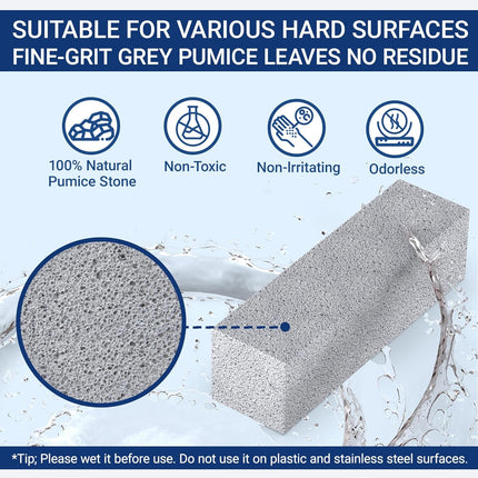 2-Pack Pumice Stone Toilet Cleaner – Extra Long Handle for Bowl Rings