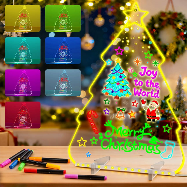 LED Drawing Board for Kids – Light-Up Acrylic Dry Erase Board Xmas Gift