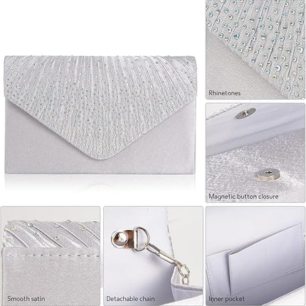 Clutch Purse for Women Evening Bag Formal Wedding Party Cocktail Crossbody