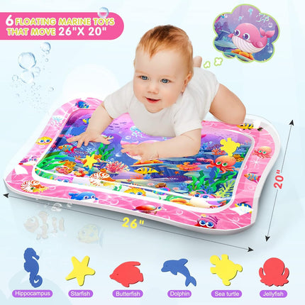Tummy Time Water Play Mat for Baby, Muscle Strengthening Toy 3-24 Months