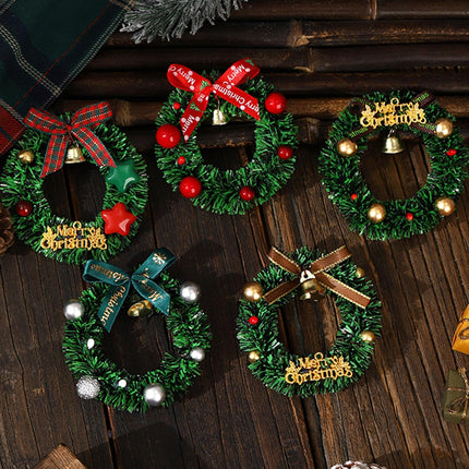 5 Pack Small Christmas Wreaths – Red Bow, Berry & Pinecone Indoor Decor