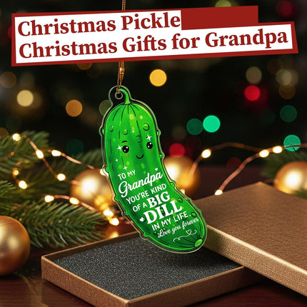 Funny Grandpa Pickle Ornament – Crystal Christmas Tree Decoration Gift