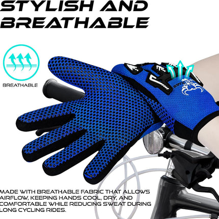 Youth Motocross Gloves for BMX Dirt Bike, Non-Slip Grip, Breathable Lightweight Gear