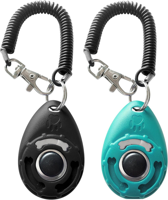 Pet Training Clicker with Wrist Strap – Black & Blue Dog Training Clickers