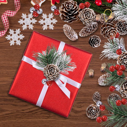 138 PCS Pinecone & Berry Christmas Decor Indoor Table & Wreath Supplies