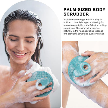 Silicone Body Scrubber – Gentle Exfoliating, Deep Clean, Dark Green & Pink