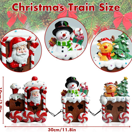 LED Christmas Train Set Indoor Decoration with Gingerbread Figurines for Table