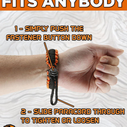 Adjustable Survival Paracord Bracelets for Hiking, Camping and Fishing