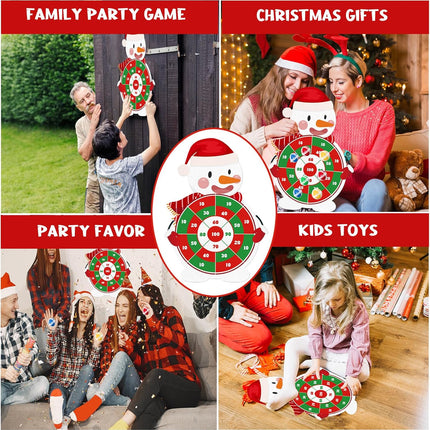 Christmas Party Games Set – Dart Board Game with 12 Sticky Balls for Kids' Fun