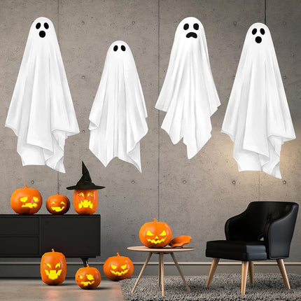 2-Sheet Extra Large Watercolor Ghost Wall Stickers, 35.4x11.8in Halloween Decor
