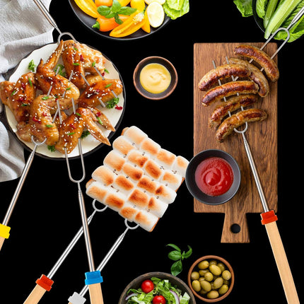 5-Pack Telescoping Roasting Sticks – 32" for Campfire, S’mores & Hotdogs