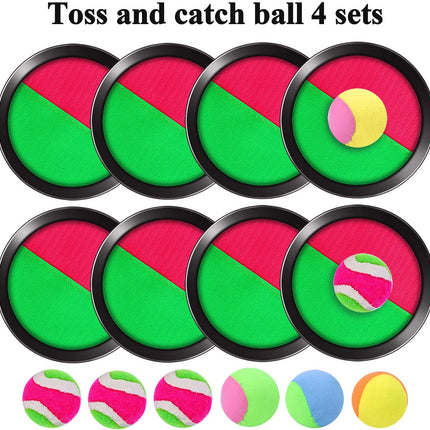 4 Set Toss Catch Paddle Ball Game Beach Outdoor Sports Toy with Bag