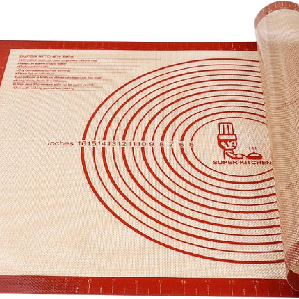 Extra Large Silicone Pastry Mat 28x20 Non Stick Baking Dough Rolling Mat Red