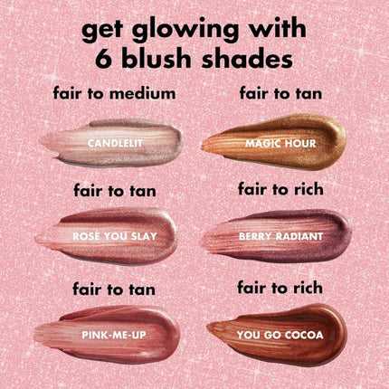 Glow Blush Beauty Wand Berry Radiant, Liquid Blush with Squalane, Vegan & Cruelty-Free