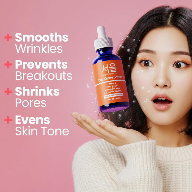 Korean Vitamin C Serum 20% – Hyaluronic Acid & CE Ferulic Acid, Anti-Aging