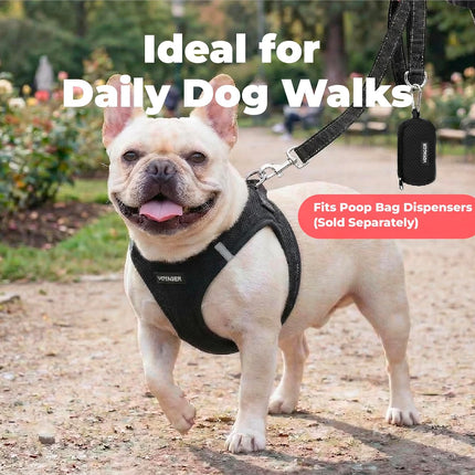 Reflective Dog Leash with Neoprene Handle Heavy Duty Walking Training Black