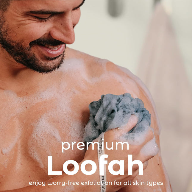 3-Pack Body Wash Loofah Pouf – Exfoliating Shower Sponge, Airy Blossom