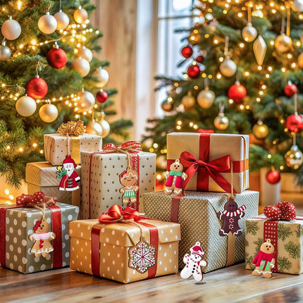 12PCS Christmas Tree Ornaments – Cute Snowman, Santa Claus, Gingerbread & Assorted Decorations