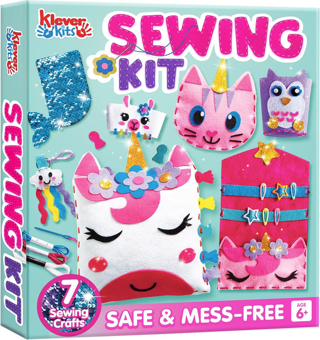 7 Sewing Projects – My First Kids Sewing Kit with Unicorn & Mermaid Pillows for Girls