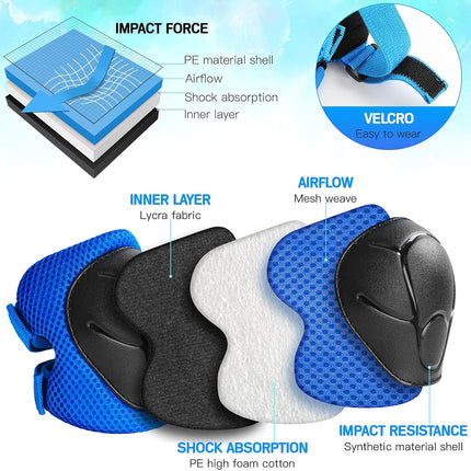 Kids Protective Gear Set Knee Elbow Pads & Wrist Guards Age 3-14