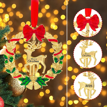 Christmas Ornament 2025 – Deer Tree Decoration & Wreath Keepsake Gift