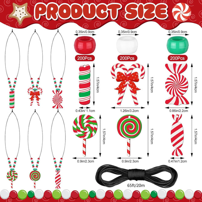 Christmas Necklace Making Kit 24 Sets Beads Pendants DIY Party Crafts