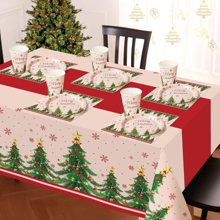 102-Pcs Christmas Party Supplies Xmas Tree Themed Set for Festive Holiday Decor