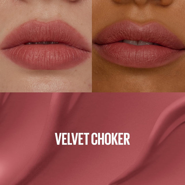 Super Stay Teddy Lip Tint – Long-Lasting Matte Lipstick, Velvet Choker