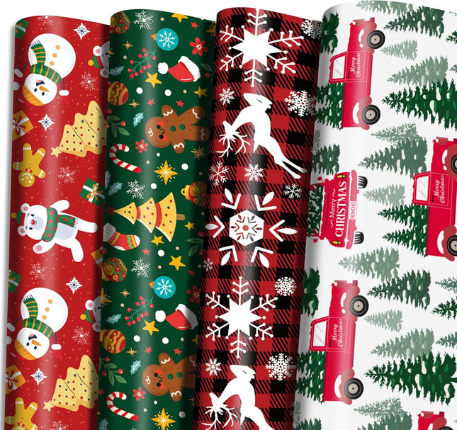 Christmas Gift Wrap & Tissue Paper – Jumbo 29"x42" Sheets, Red Green White