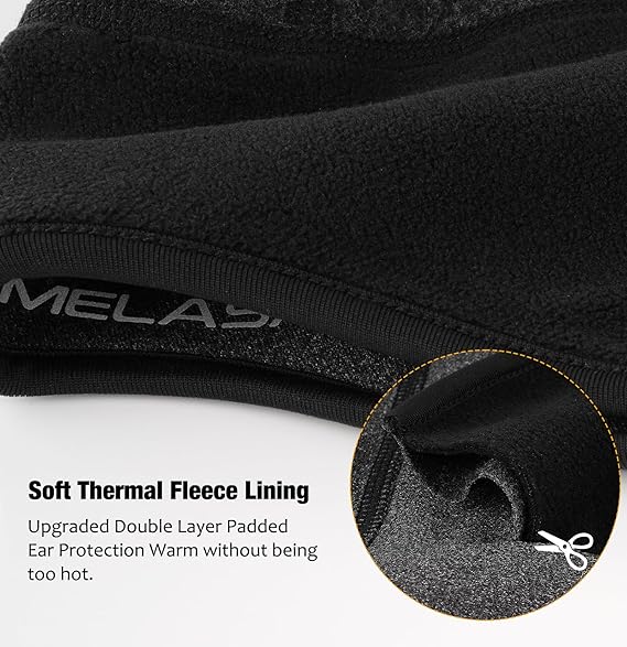 Winter Helmet Liner Skull Cap, Fleece Lined Thermal Hat for Men & Women