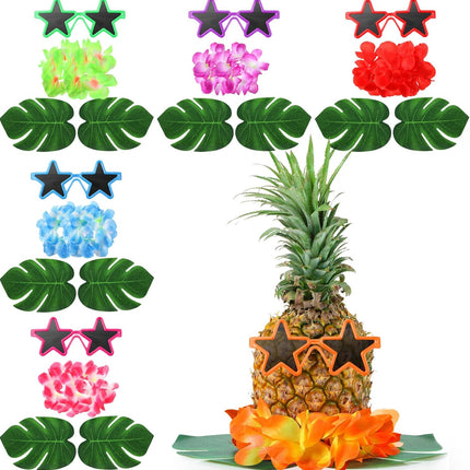 6-Set Christmas Pineapple Table Centerpieces – Tropical Luau Party Decorations
