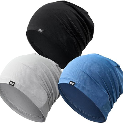 3 Pack Cooling Skull Caps for Men and Women Breathable Sweat Wicking Helmet Liners