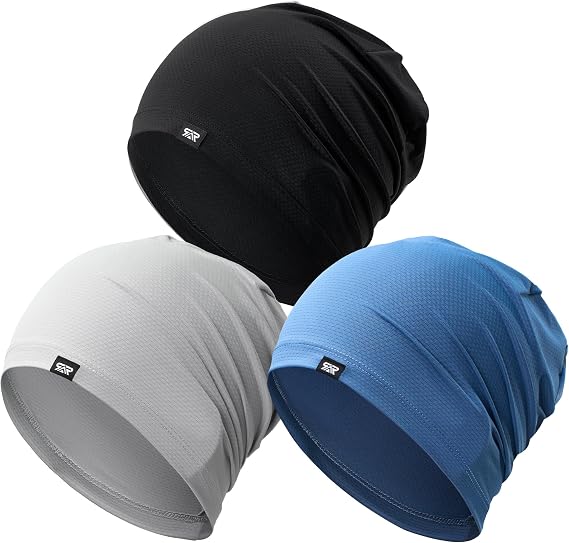 3 Pack Cooling Skull Caps for Men and Women Breathable Sweat Wicking Helmet Liners
