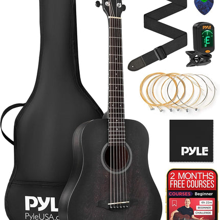 Junior Acoustic Guitar Kit, 34" 1/2 Size, Steel Strings, for Kids & Adults