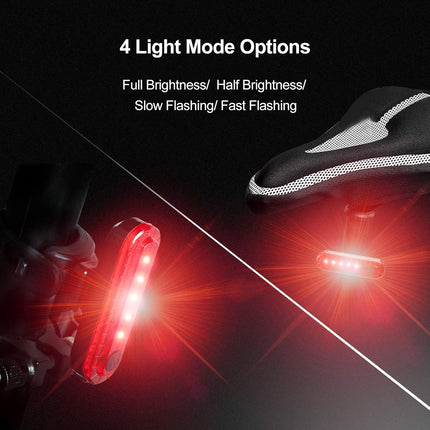 2-Pack USB Rechargeable Bike Tail Lights – Bright Rear Lights, 4 Modes