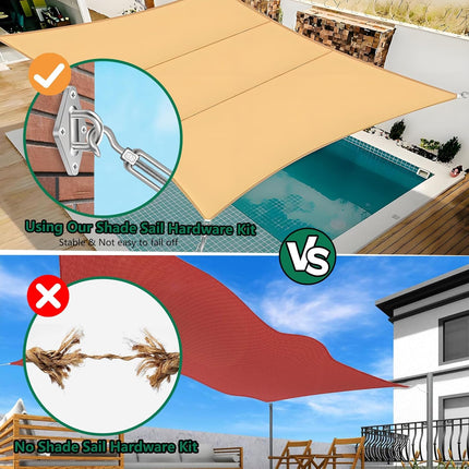 44PCS Shade Sail Fixing Kit – 5-Inch Stainless Steel for Triangle & Rectangle