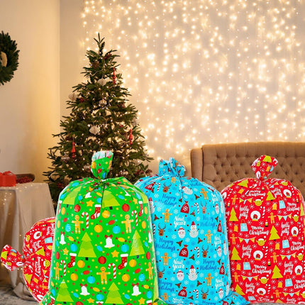 3PCS Large Christmas Gift Bags – 49"x35.5" Reusable Jumbo Xmas Bags
