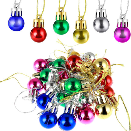48PCS Mini Christmas Balls – 0.79" Colorful Tree Ornaments for Holiday